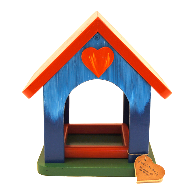 Balkonvogelfutterhaus Typ "Uwe" 2e blau/rot
