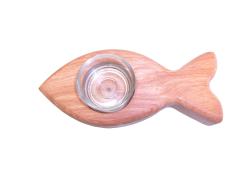 Teelichtständer Fisch BU geölt 
