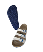 Damensandale 3 Schnaller Edition blau-weiß 