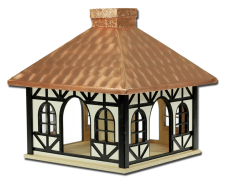 Fachwerk-Futterhaus mit Kupferdach 