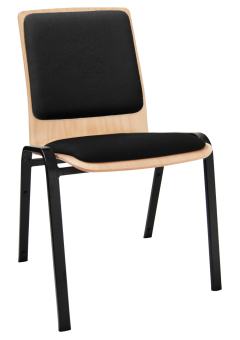Schalenstuhl Modell 1210J - stapelbar - Bezug 5800 schwarz