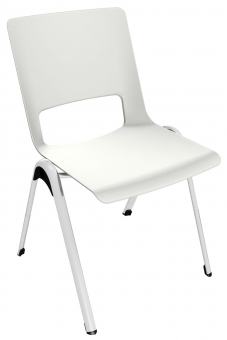 Besucherstuhl Modell 1410 J mit weißer Sitzschale