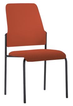 Besucherstuhl Modell 400GJ - stapelbar - Bezug 5805 rot Gestell pulverbeschichtet schwarz | mit Filzgleiter