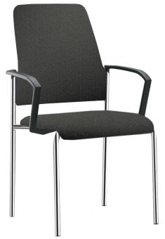Besucherstuhl Modell 450GJ - stapelbar - Bezug 5801 grau Gestell verchromt | ohne Filzgleiter