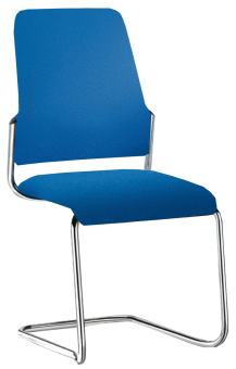 Besucherstuhl Modell 500GJ - stapelbar - Bezug 5832 blau Gestell verchromt | mit Filzgleiter