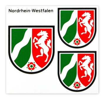 NRW-Aufkleber-Bogen Landeswappen (weiß)