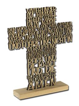 Kreuz "Vater Unser" aus Birkensperrholz