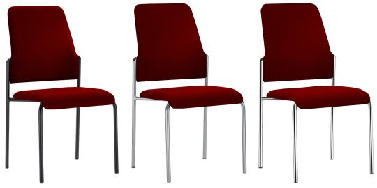 Besucherstuhl Modell 400GJ - stapelbar - Bezug 5823 dunkelrot