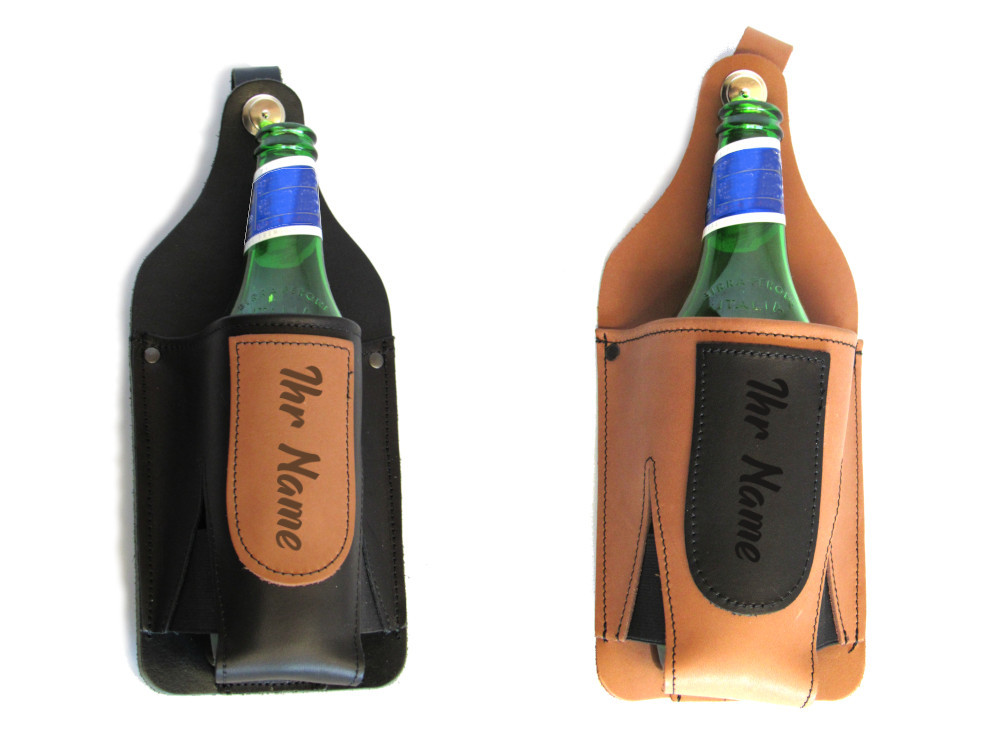 Bierholster, aus echtem Leder